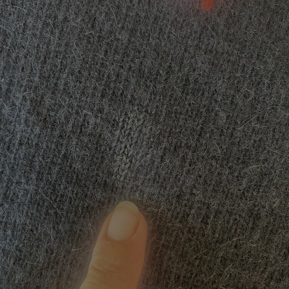 Susan Bristol‎ Angora Lambswool Sweater Hand Embroidered Stawberry Puff Sleeves - Picture 3 of 16